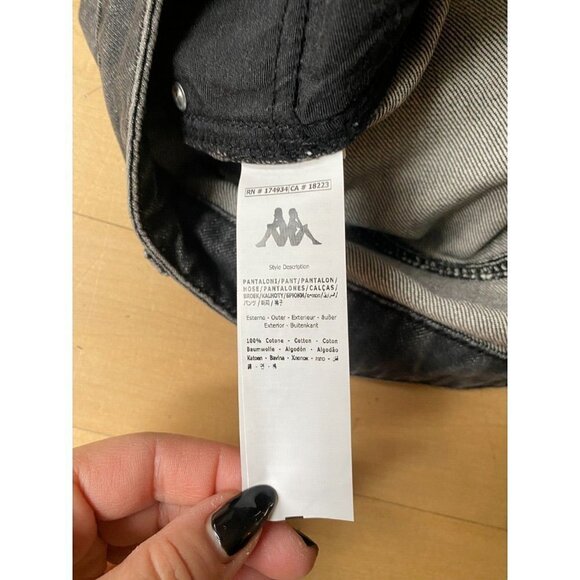 Kappa BNWT mens jeans "222 Banda Bibo" wide leg NEW gray/black button fly - Picture 8 of 8